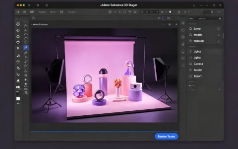 Adobe Substance 3D Stager 下载｜3D 场景渲染软件
