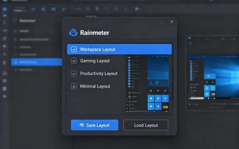 Rainmeter 雨滴桌面，Windows 桌面美化与系统监控工具
